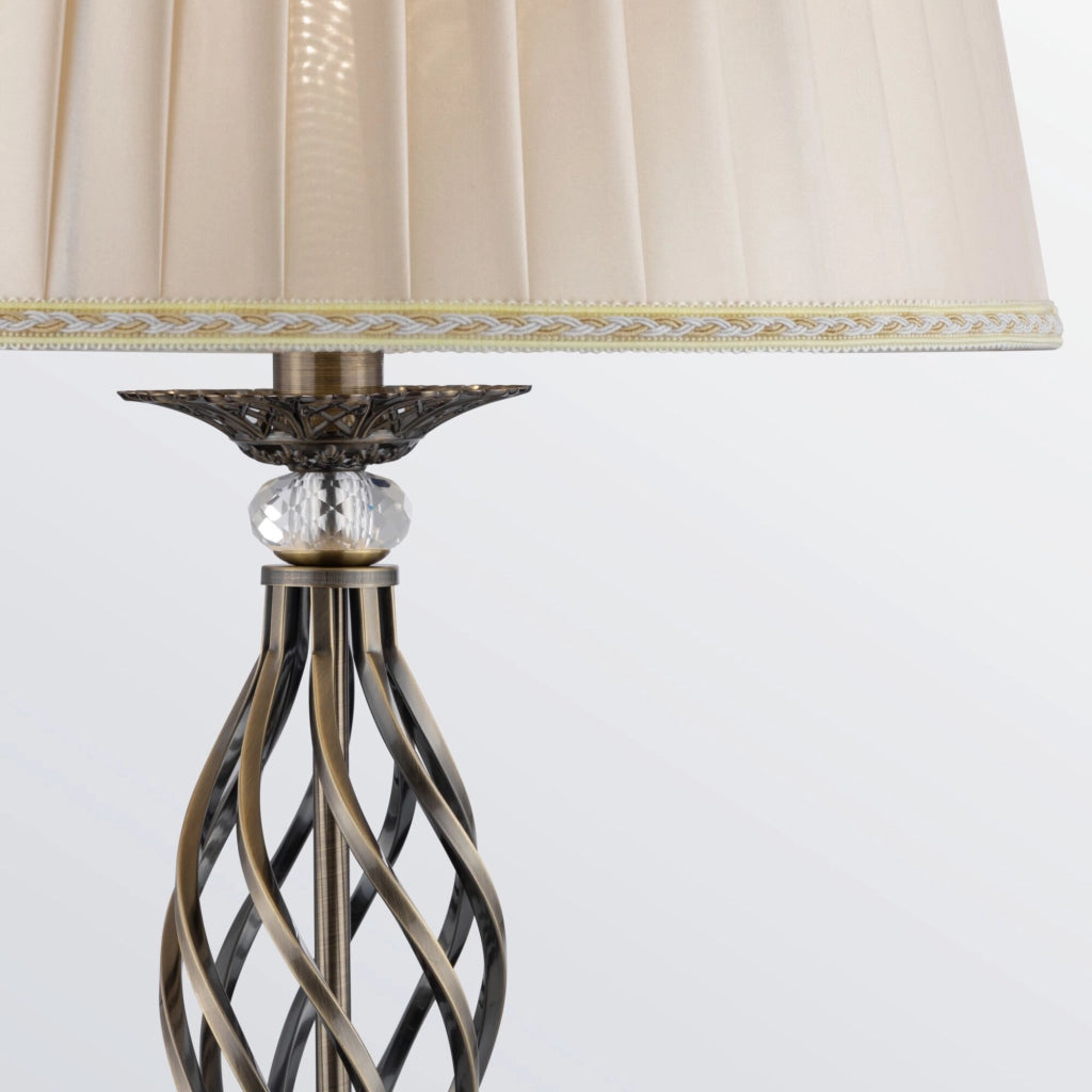 Maytoni Lampada da terra Shabby Chic Grace 1 luce E14 ottone metallo diffusore organza beige