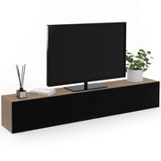 IDMarket - Mobile TV a parete 180 cm ELIO a 2 ante in legno e nero