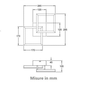PLAFONIERA DA SOFFITTO/APPLIQUE DA PARETE 21W 3000K 1080LM ANTRACITE SERIE BARD