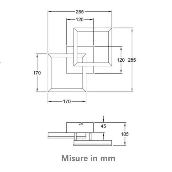 PLAFONIERA DA SOFFITTO/APPLIQUE DA PARETE 21W 3000K 1080LM ANTRACITE SERIE BARD