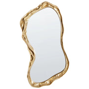 Specchio da parete decorativo in vetro e MDF 75 x 37 cm Forma irregolare Design moderno