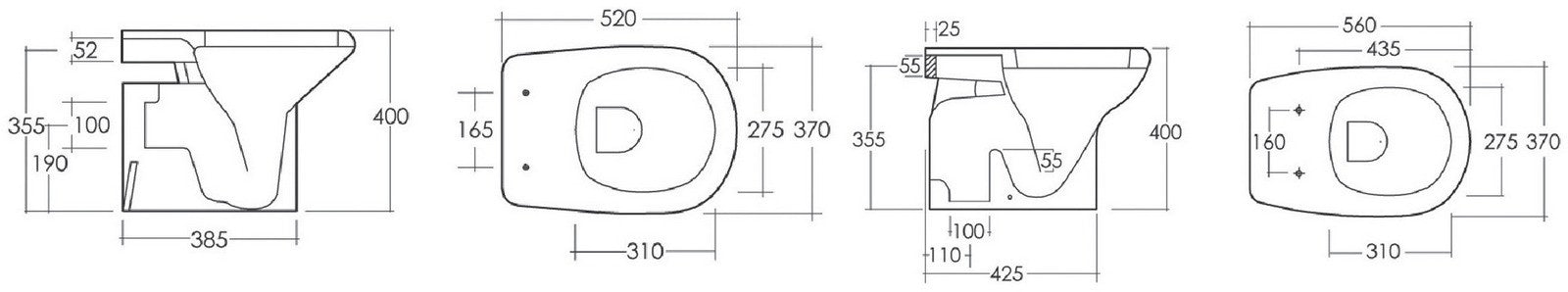 Vaso a terra serie orient/ninfea scarico a muro