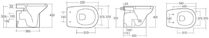 Vaso a terra serie orient/ninfea scarico a muro