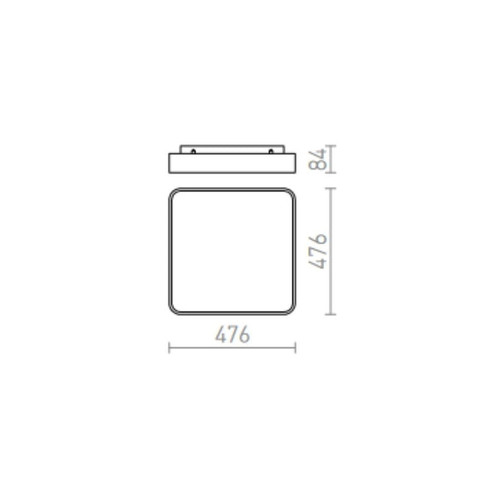 Plafoniera MENSA SQ 48 da soffitto bianco 230V LED 56W 3000K