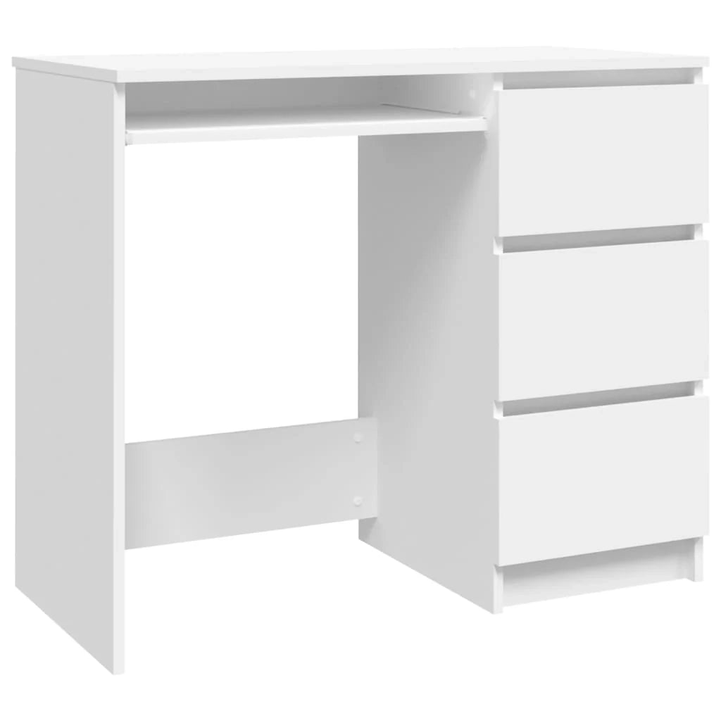 Scrivania tavolo postazione di lavoro mobile per computer studio 90 x 45 x 76 cm legno ingegnerizzato bianco 02_0023528