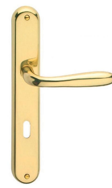 MANIGLIA CON PLACCA OTTONE SERIE CHIARA FB