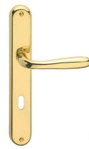 MANIGLIA CON PLACCA OTTONE SERIE CHIARA FB