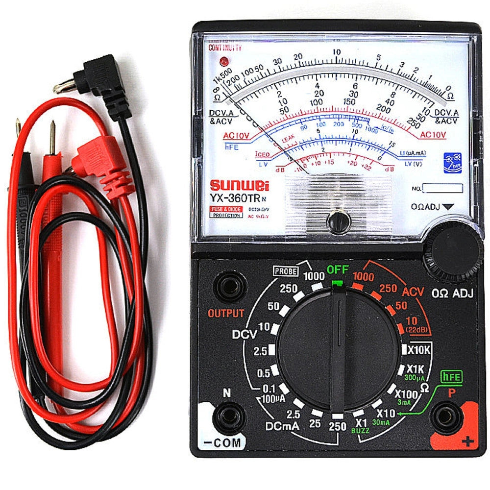 Trade Shop - Misuratore Analogico Portatile Voltmetro Amperometro Ohmmetro Yx-360trn -