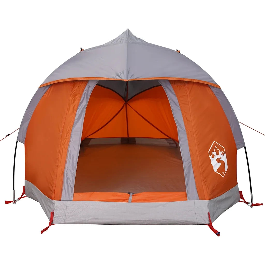 Tenda Campeggio a Cupola 1 Persona-Tenda per Escursionismo Grigia Arancione Impermeabile