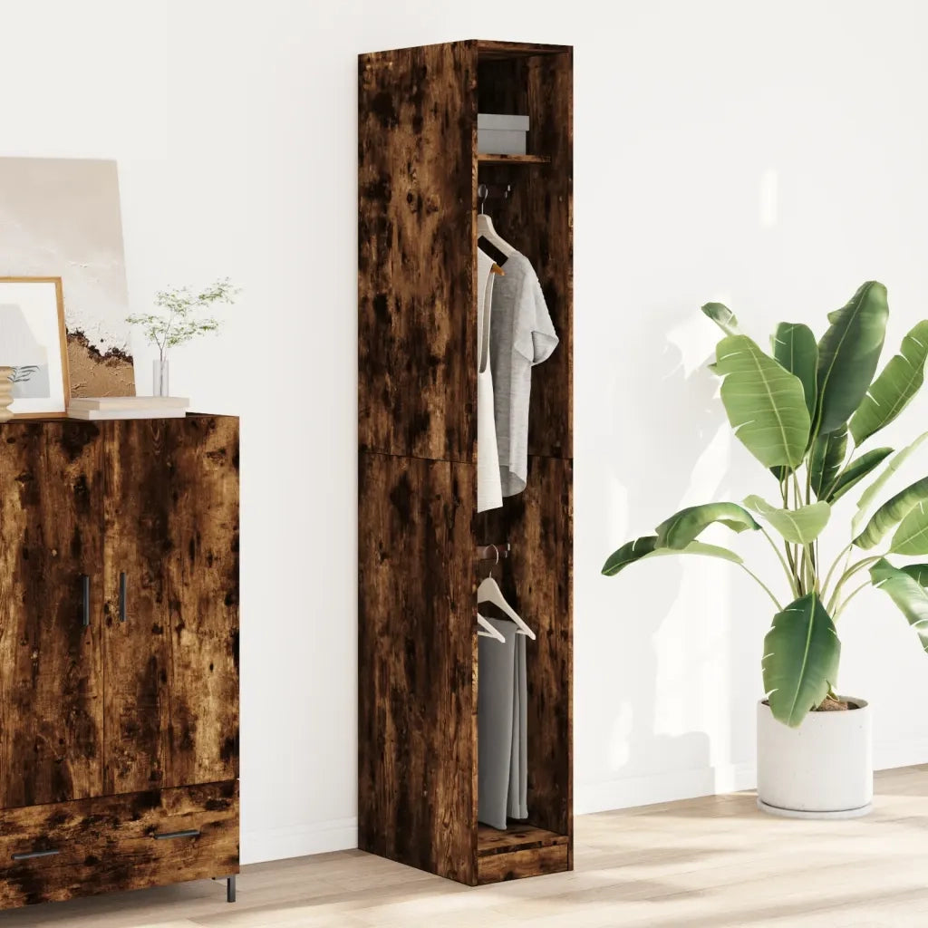 vidaXL Armadio Rovere Fumo 30x50x200 cm in Legno Multistrato