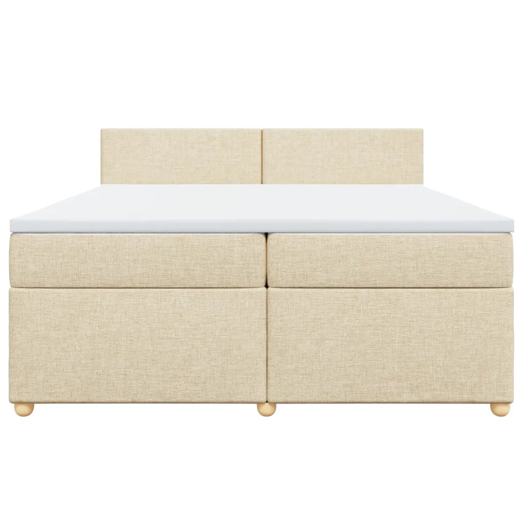 Giroletto a Molle con Materasso Crema 200x200 cm in Tessuto