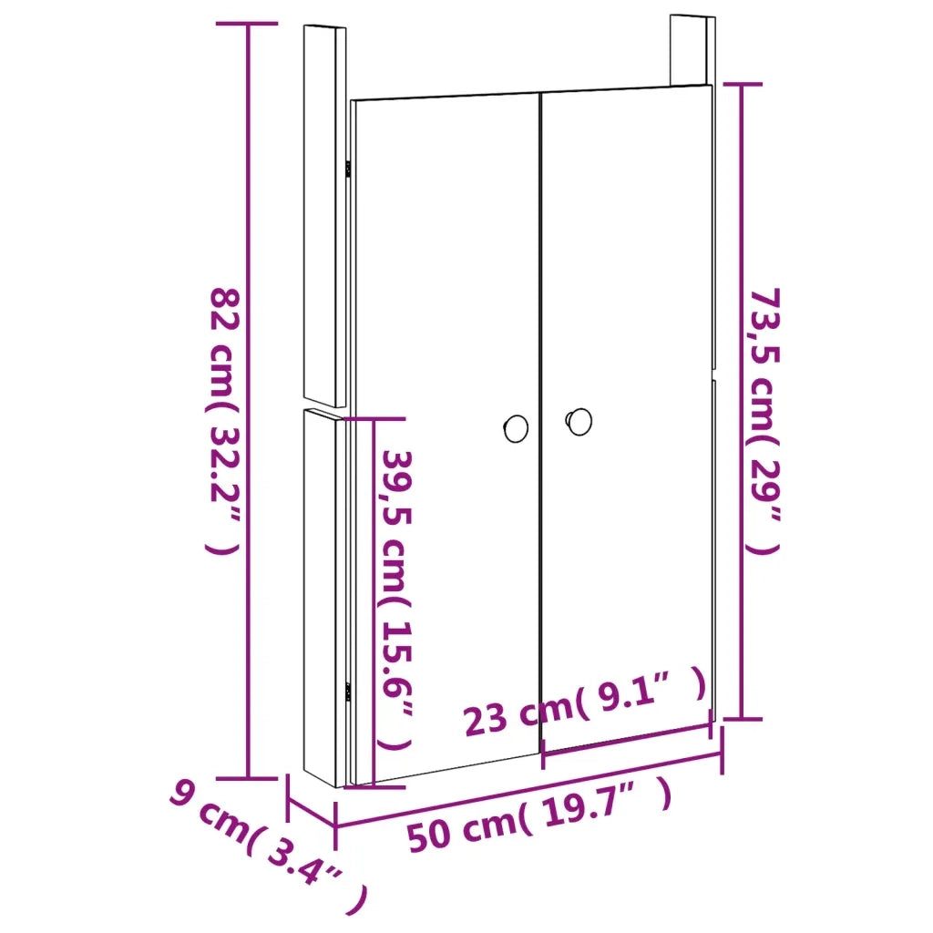 Ante da Cucina da Esterno MEPPEL 2pz 50x9x82 cm Legno Massello di Pino 832358