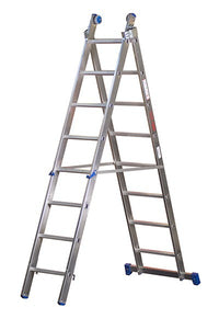 SCALA COMBINATA VENUS IN ALLUMINIO 2 ELEMENTI 8 GRADINI 240/410 MT.