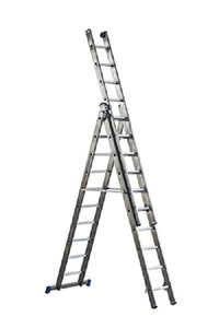 SCALA COMBINATA VENUS IN ALLUMINIO 3 ELEMENTI 10 GRADINI 300/740 CM.