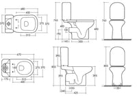 Vaso monoblocco serie orient/ninfea scarico a pavimento