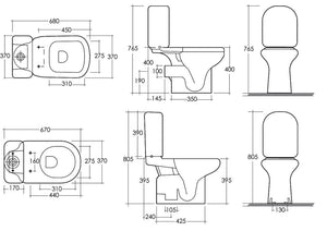Vaso monoblocco serie orient/ninfea scarico a pavimento