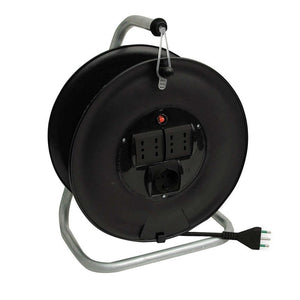 PROLUNGA ELETTRICA AVVOLGICAVO MT.50 CAVO 3X1,5 4 PRESE SCHUKO BIPASSO