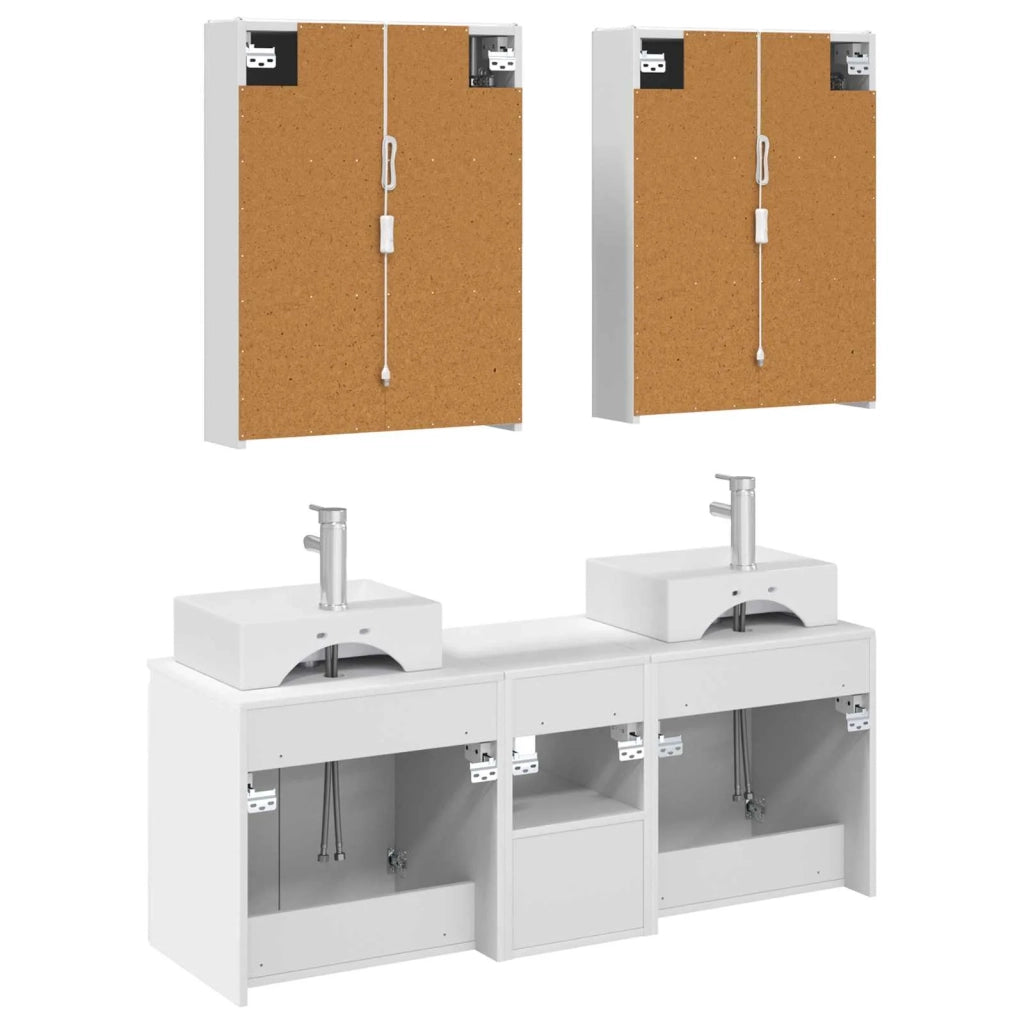 Set di Armadi da Bagno 5 pcs Bianco Legno ingegnerizzato 3406407