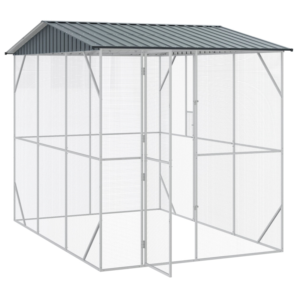 Voliera per Uccelli Antracite 310x227x247 cm Acciaio