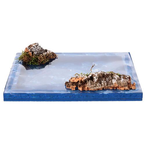 TRATTO DI MARE APERTO CON SCOGLI PER PRESEPE O MODELLISMO