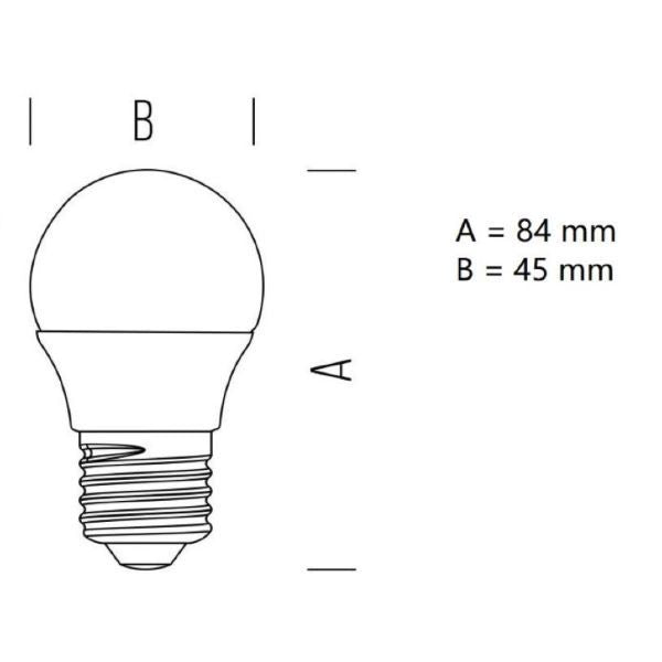 LAMPADINA SFERETTA A LED 7,2W LUCE CALDA 2700K 806 LUMEN E27 BOT LIGHTING