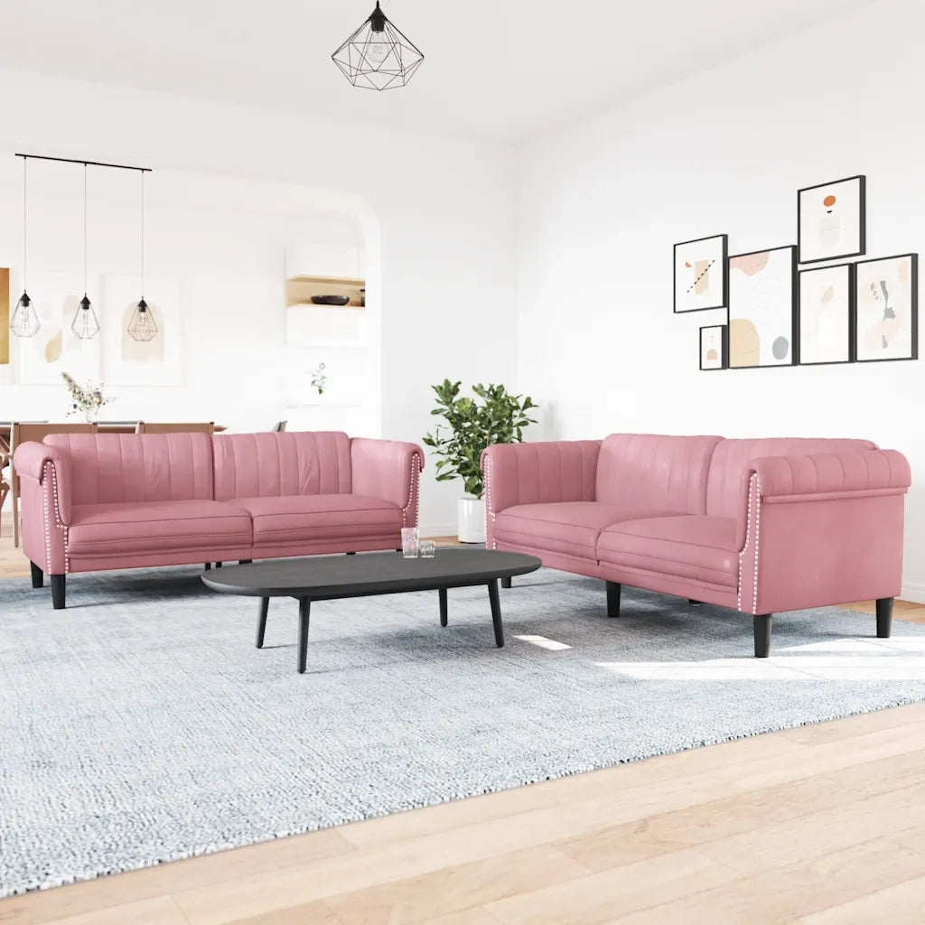 Set di Divani 2 pz Rosa in Velluto 3209222