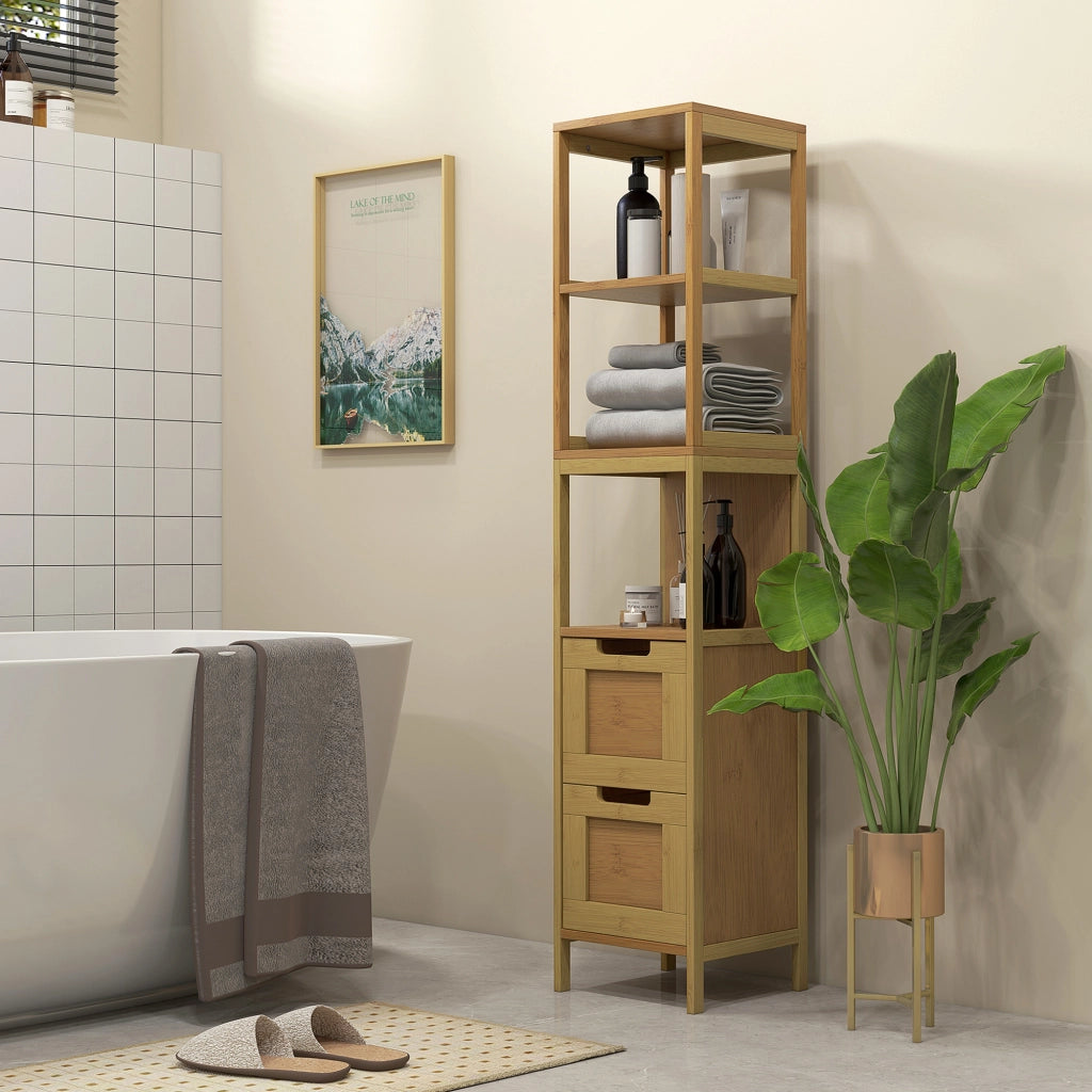 Colonna da Bagno in Bamb¨´ ¨C Zephmum ¨C Bianco 30x30x144 cm