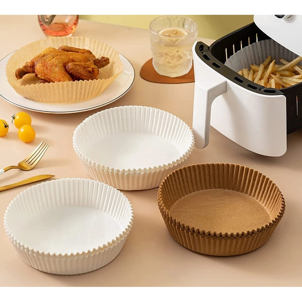 Trade Shop - Set 100pz Carta Pergamena Fodera Per Friggitrice Ad Aria Usa E Getta 16 X 4,5 Cm -