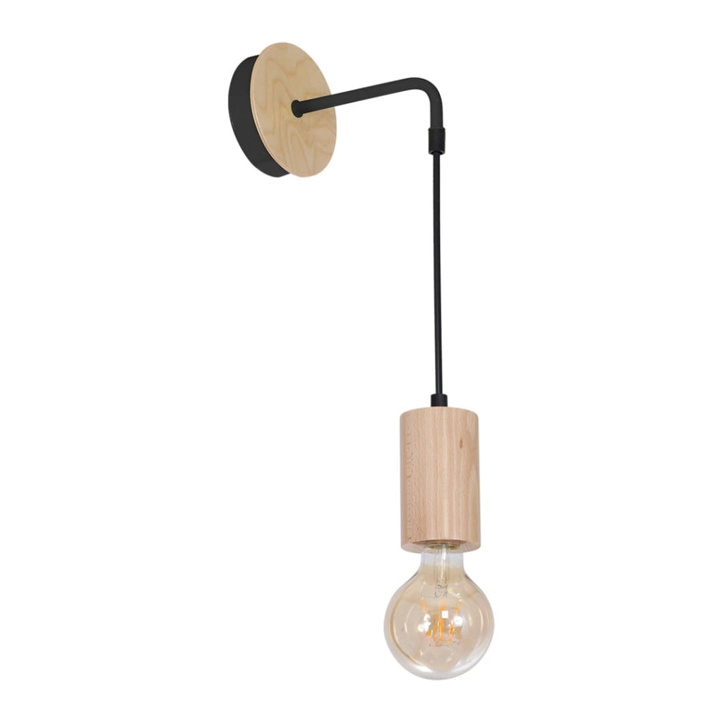 Applique Milagro LINES MLP8824 1 luce E27 legno/nero