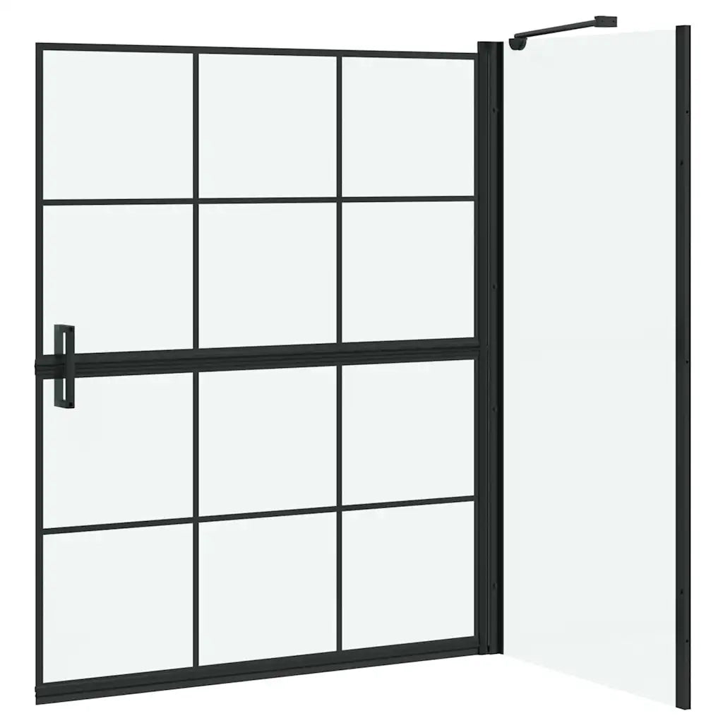 Schermo per Bagno e Doccia Nero e trasparente 100 x 68 x 128 cm CFW7479743