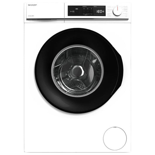 Sharp, Lavatrice a Carica Frontale, 7 Kg, 1400 RPM, Motore Inverter, Bianca
