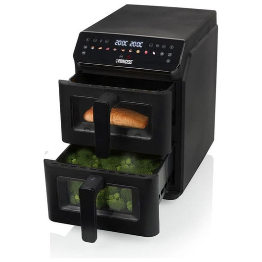 Princess, Friggitrice ad Aria Verticale Doppio Cestello, 11.2 Litri, 3000W, 11 Programmi