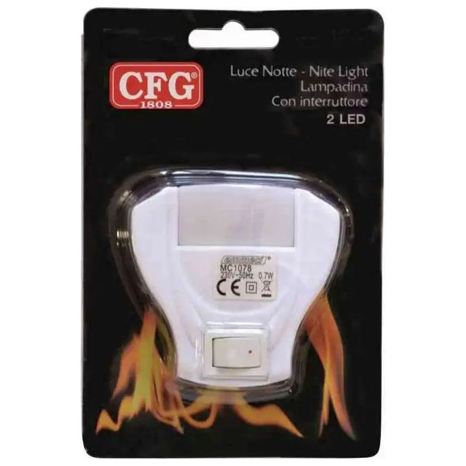 CFG Nina, Luce Notturna Led con Spina, Bianco