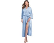 Damasse da bagno per donne, giacche da camera leggere, abiti da sposa e damigelle, kimono da casa lungo, asciugamento rapido, assorbimento elevato, abitini da bagno per viaggio, pigiama, camicie da notte, colore blu