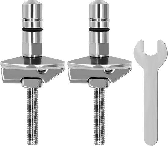 Set di fissaggio per WC con chiusura a sfera in acciaio inossidabile, M6 x 71,5 mm, 2 pezzi