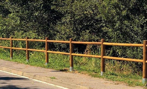 RECINZIONE STACCIONATA 10MT 2 FORI CON PALI LEGNO PINO NORDICO IMPREGNATO