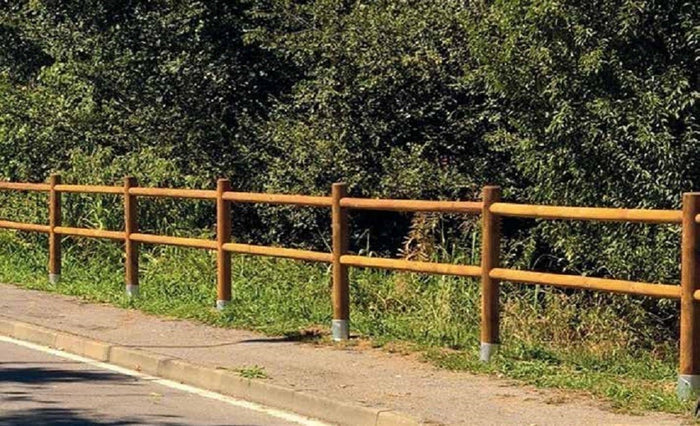 RECINZIONE STACCIONATA 10MT 2 FORI CON PALI LEGNO PINO NORDICO IMPREGNATO