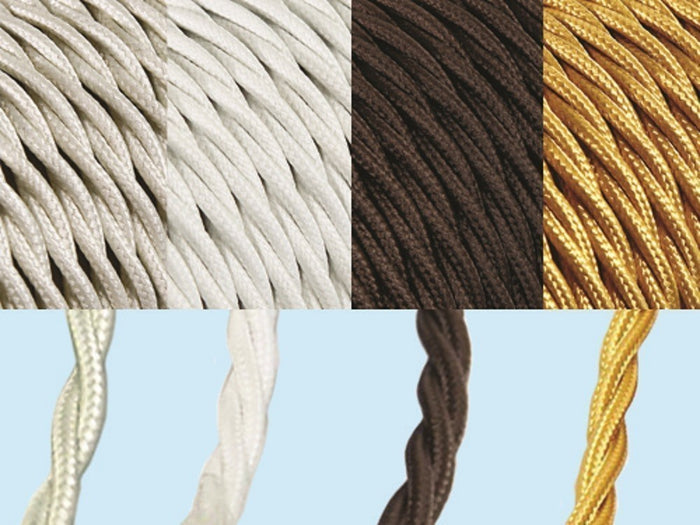 CAVO ELETTRICO TRECCIA ANTICO 3X0,75 MT10  BIANCO