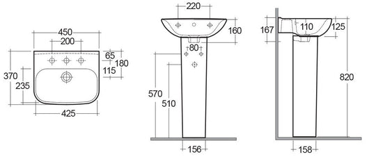 Lavabo serie origin 45 cm