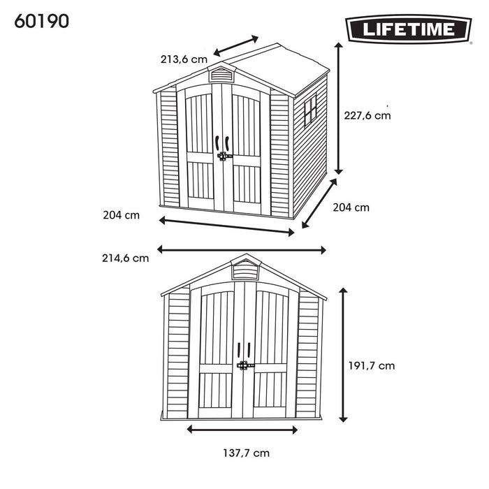 CASETTA LIFETIME TORINO 2 IN POLIETILENE HDPE 214X213X227H