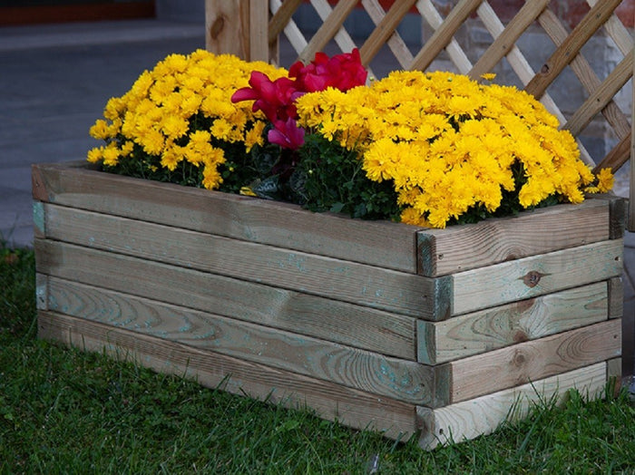 FIORIERA TULIPANO IN LEGNO IMPREGNATO CM.120X40XH32,5