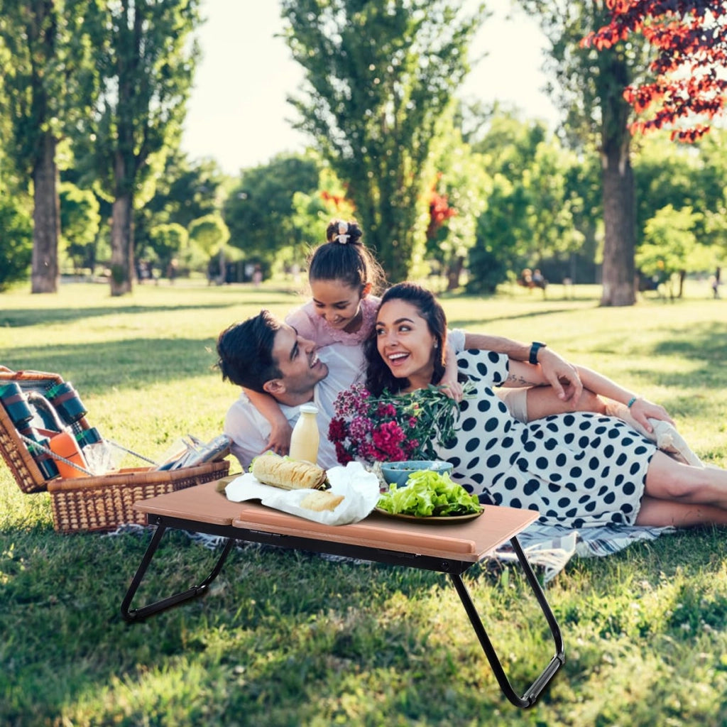 Vassoio da Letto, Tavolino Portatile Pieghevole per Letto con Piano Inclinabile, Tavolino Multifunzionale per Divano, Colazione a Letto, Casa, Ufficio e Viaggi (Nero)