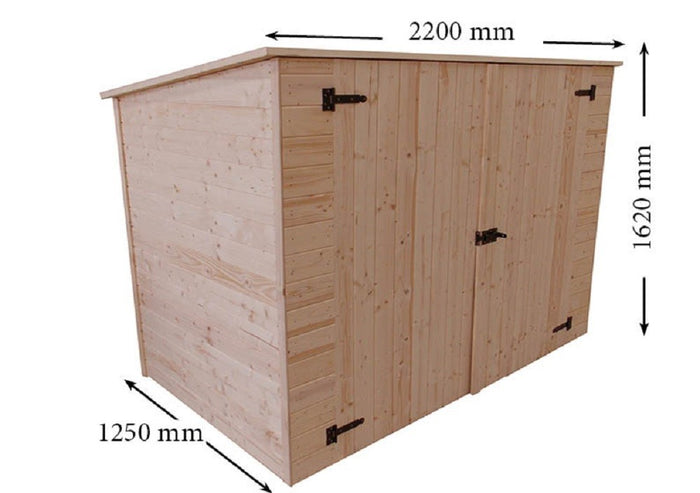CASETTA FORESTA MOD. EDEN IN LEGNO MASSELLO A PANNELLI PER BICICLETTE 200X120 CON  PAVIMENTO