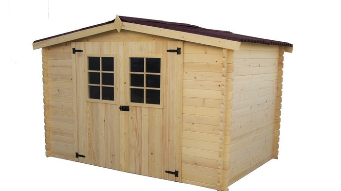 CASETTA FORESTA MOD. ALPINA IN LEGNO MASSELLO AD INCASTRO 20 MM 300X185 CON PAVIMENTO