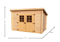 CASETTA FORESTA MOD. CHARENTE IN LEGNO MASSELLO AD INCASTRO 20 MM 300X185 SENZA PAVIMENTO