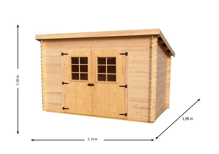 CASETTA FORESTA MOD. CHARENTE IN LEGNO MASSELLO AD INCASTRO 20 MM 300X185 CON PAVIMENTO