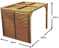 Pergola FORESTA gazebo in legno massiccio trattato ad alta temperatura, con veneziane mobili , dimensioni 313x234x217H