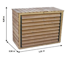 Copri climatizzatore FORESTA , in legno termo trattato con veneziane mobili, dimensioni 132x58x98H