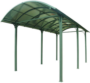 Carport FORESTA tettoia arrotondata per posto camper, furgone, barca, in alluminio, tetto policarbonato 360X760