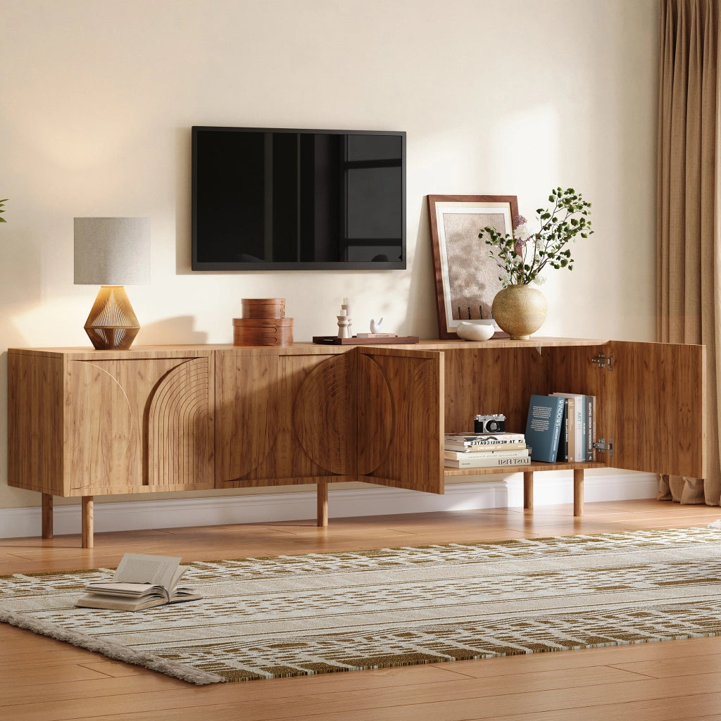 mobile tv con 4 ante; 2 vani; passacavi; per soggiorno; 180 × 38 × 56;5 cm